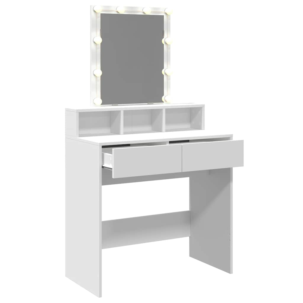 Dressing Table with LED White 80x41x144.5 cm