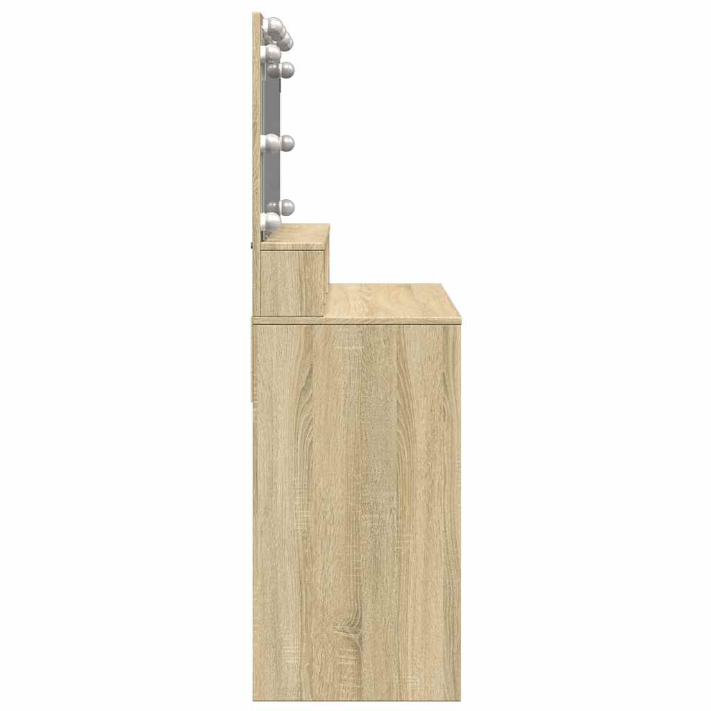Dressing Table with LED Sonoma Oak 80x41x134.5 cm