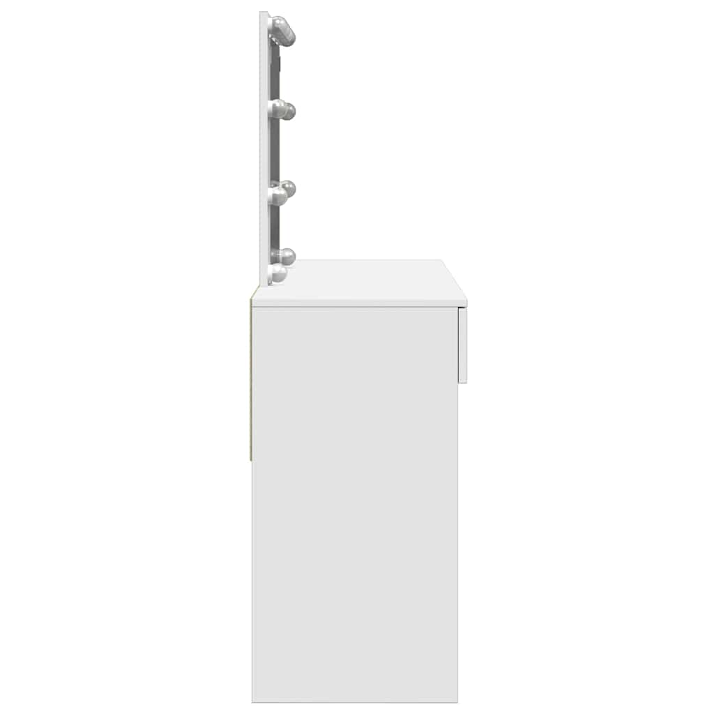 Dressing Table with LED White 100x40x130 cm