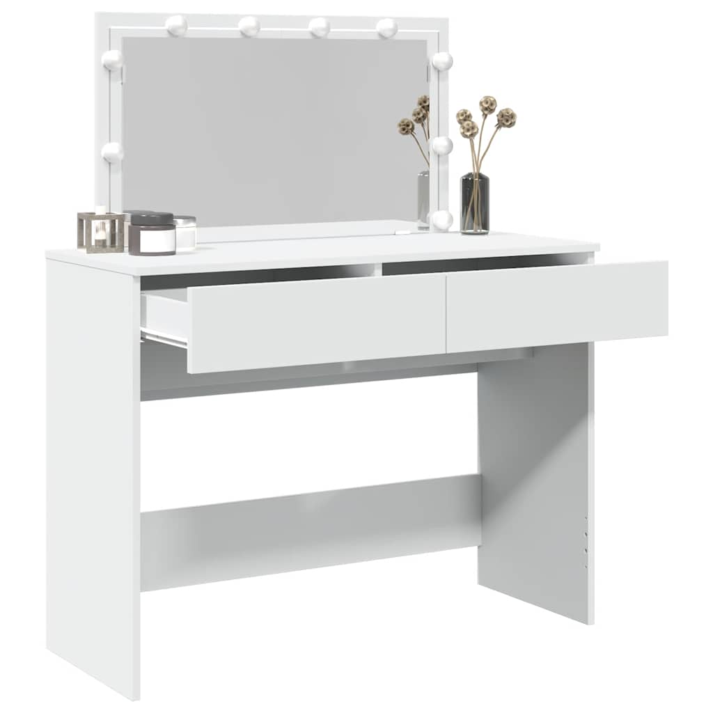 Dressing Table with LED White 100x40x120 cm