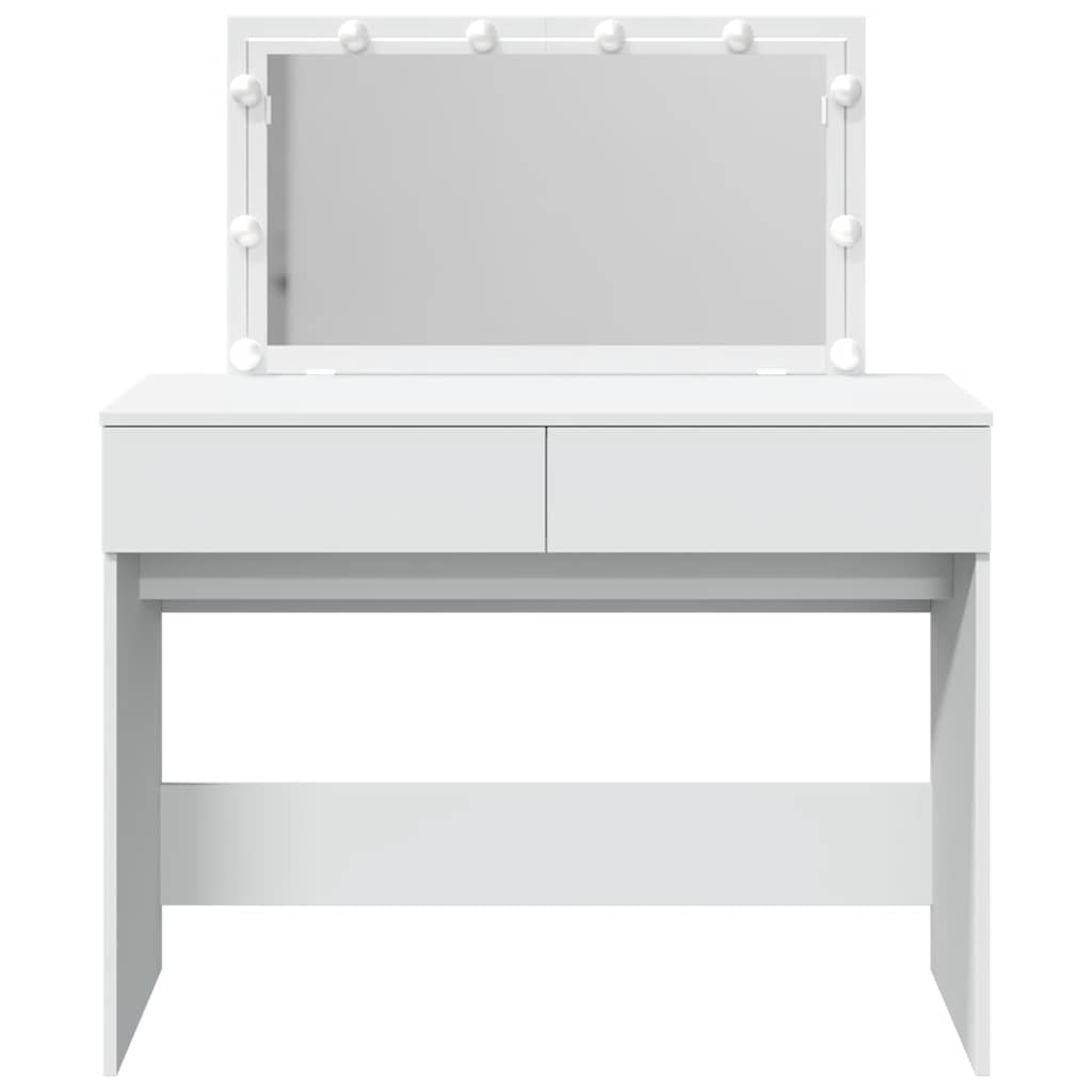 Dressing Table with LED White 100x40x120 cm