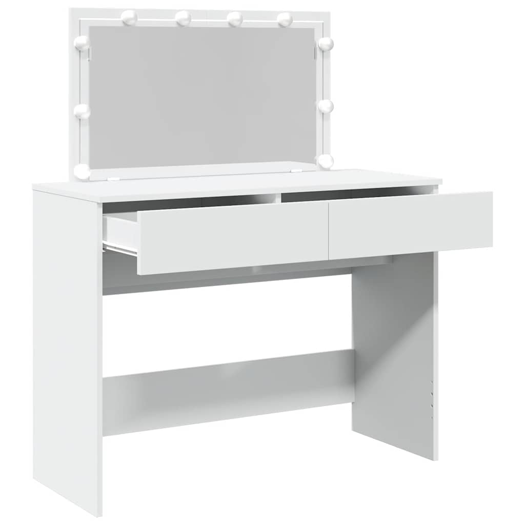 Dressing Table with LED White 100x40x120 cm