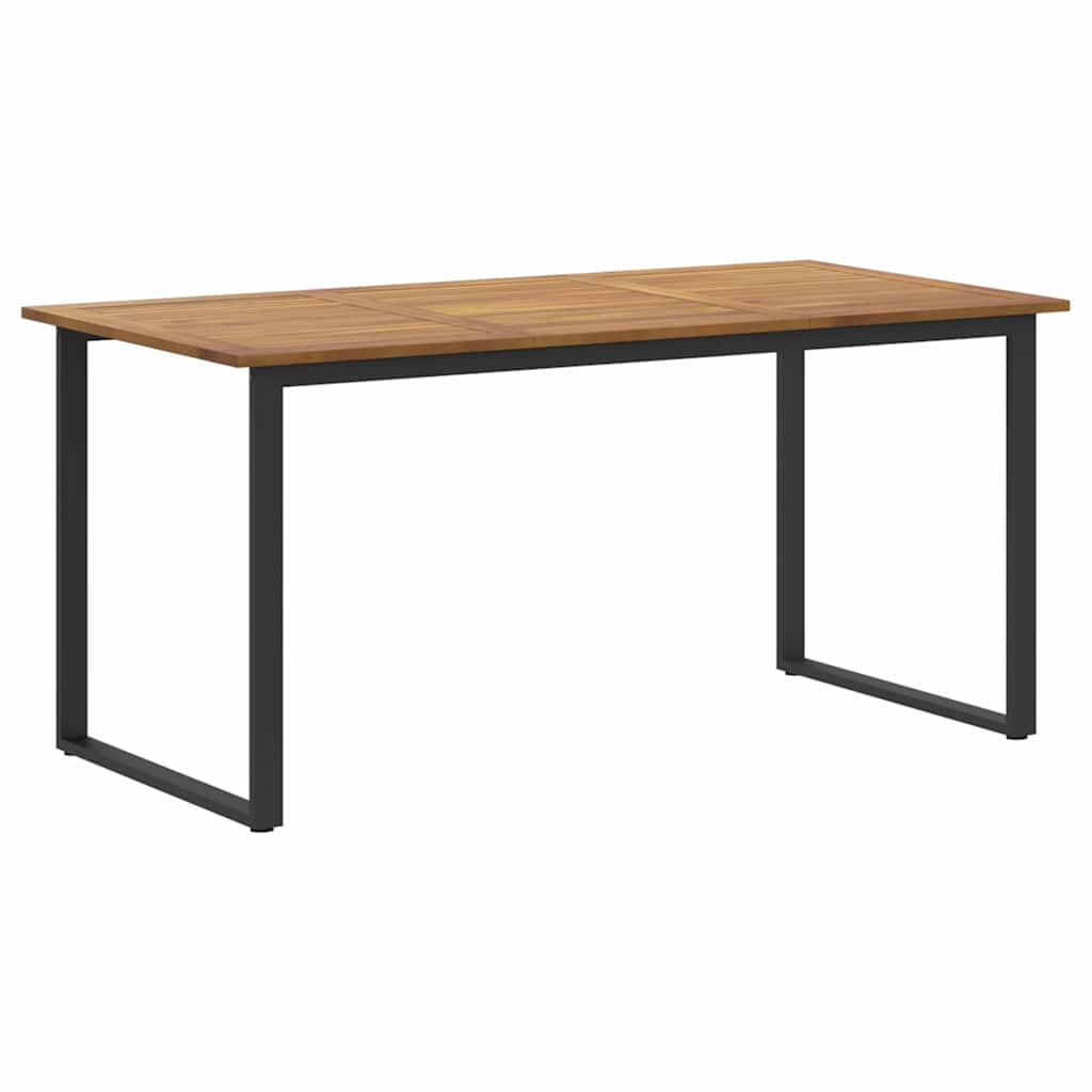 Garden Dining Set 5 pcs Black Solid Acacia Wood