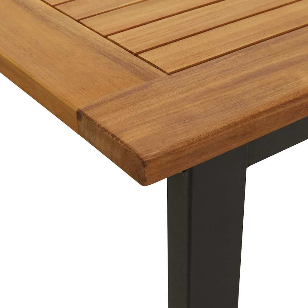 Garden Dining Set 7 pcs Black Solid Acacia Wood