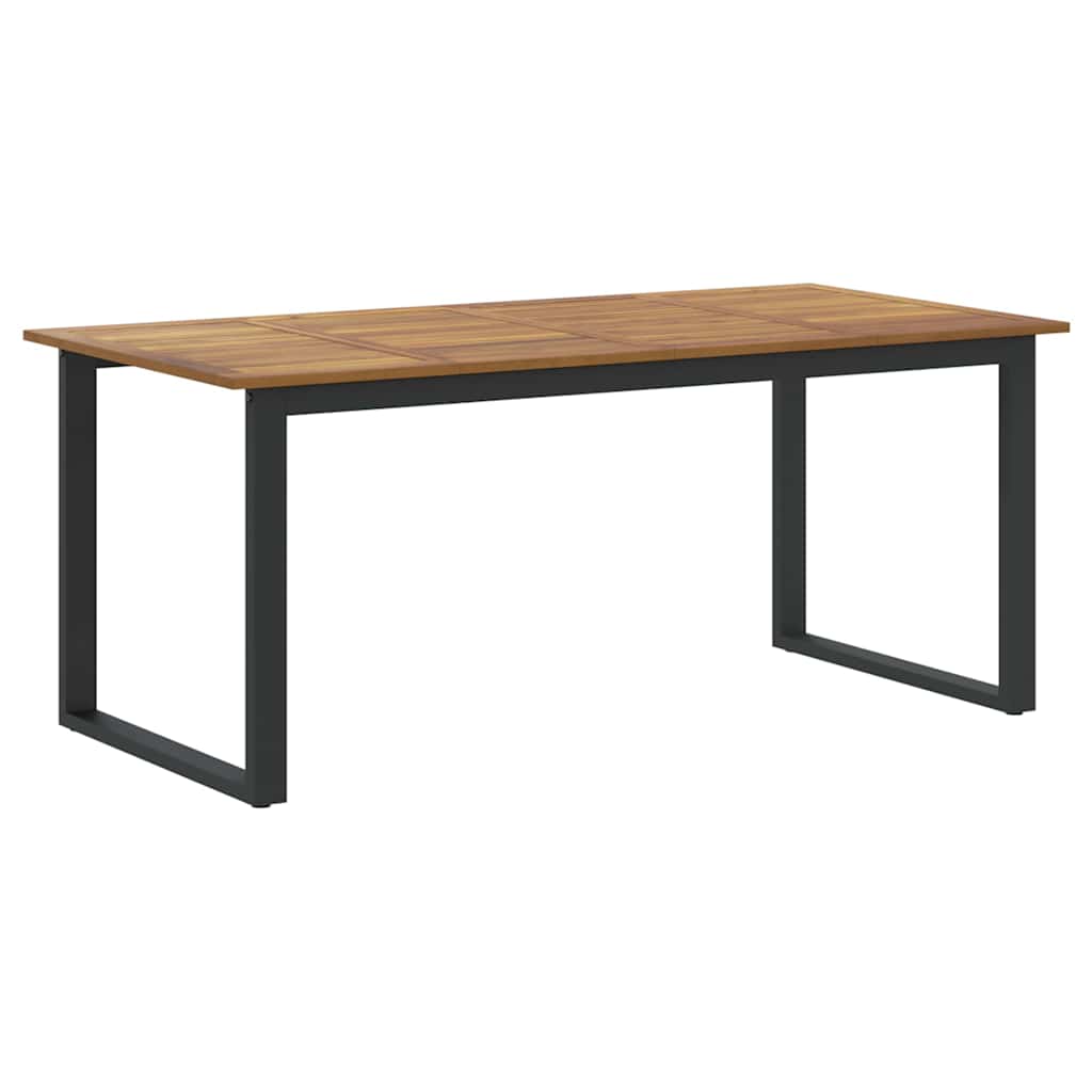 Garden Dining Set 7 pcs Black Solid Acacia Wood