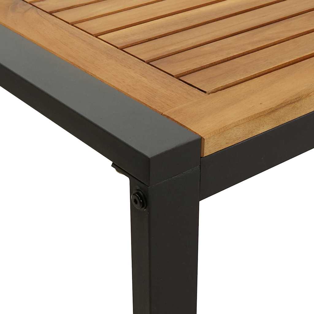 Garden Dining Set 7 pcs Black Solid Acacia Wood