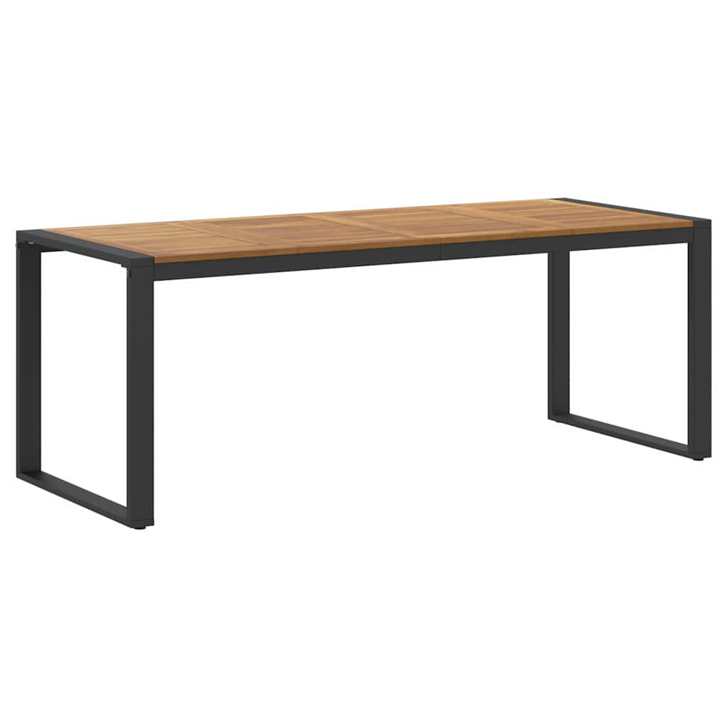 Garden Dining Set 7 pcs Black Solid Acacia Wood