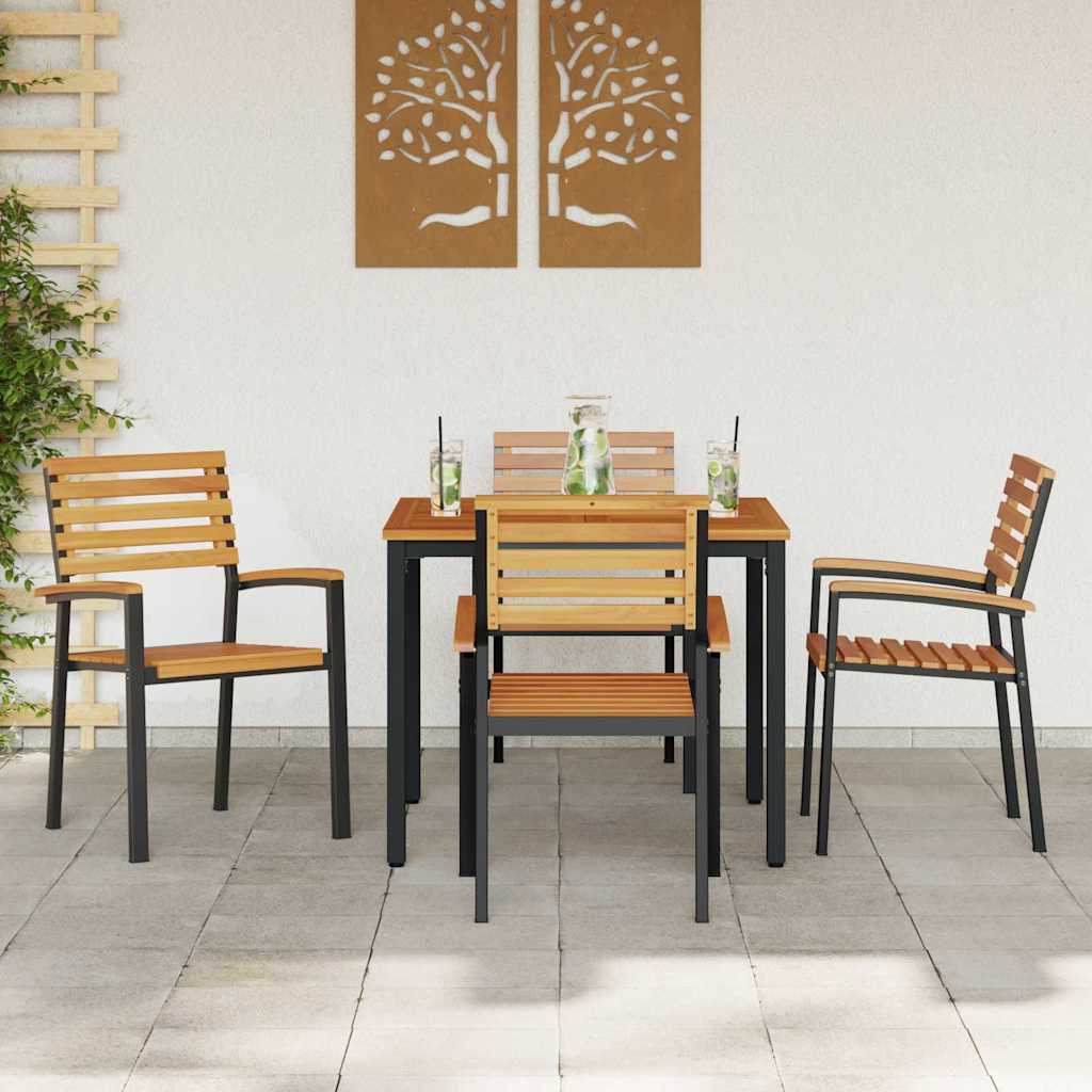 Garden Dining Set 5 pcs Black and brown