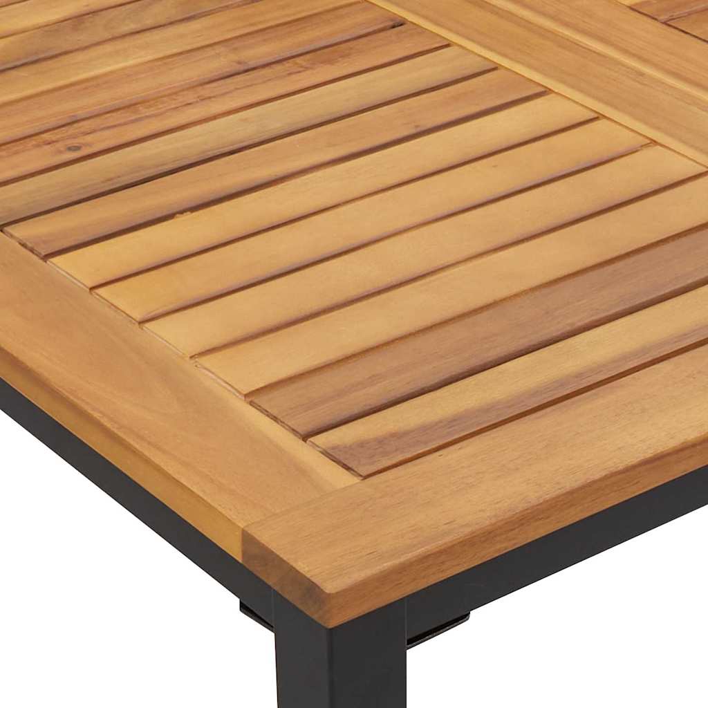 Garden Dining Set 7 pcs Black Solid Acacia Wood