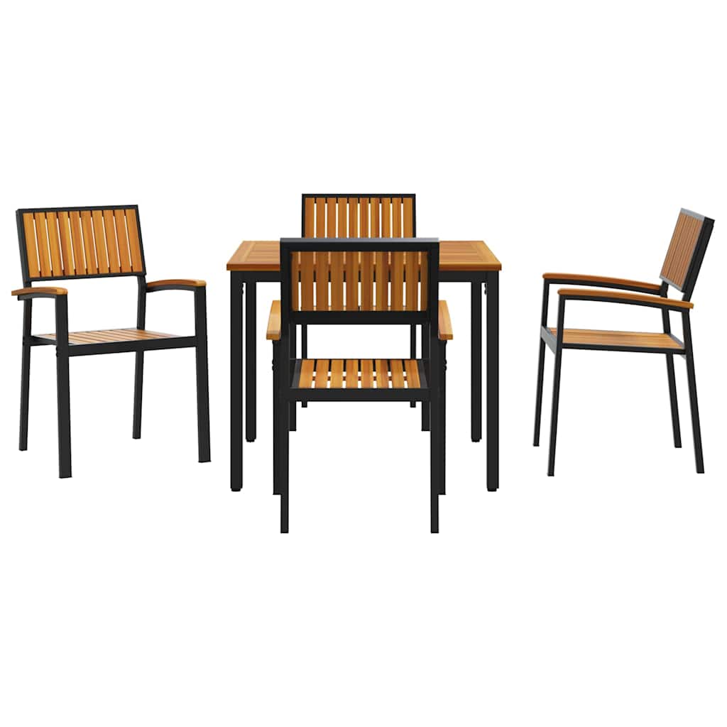 Garden Dining Set 5 pcs Black and brown