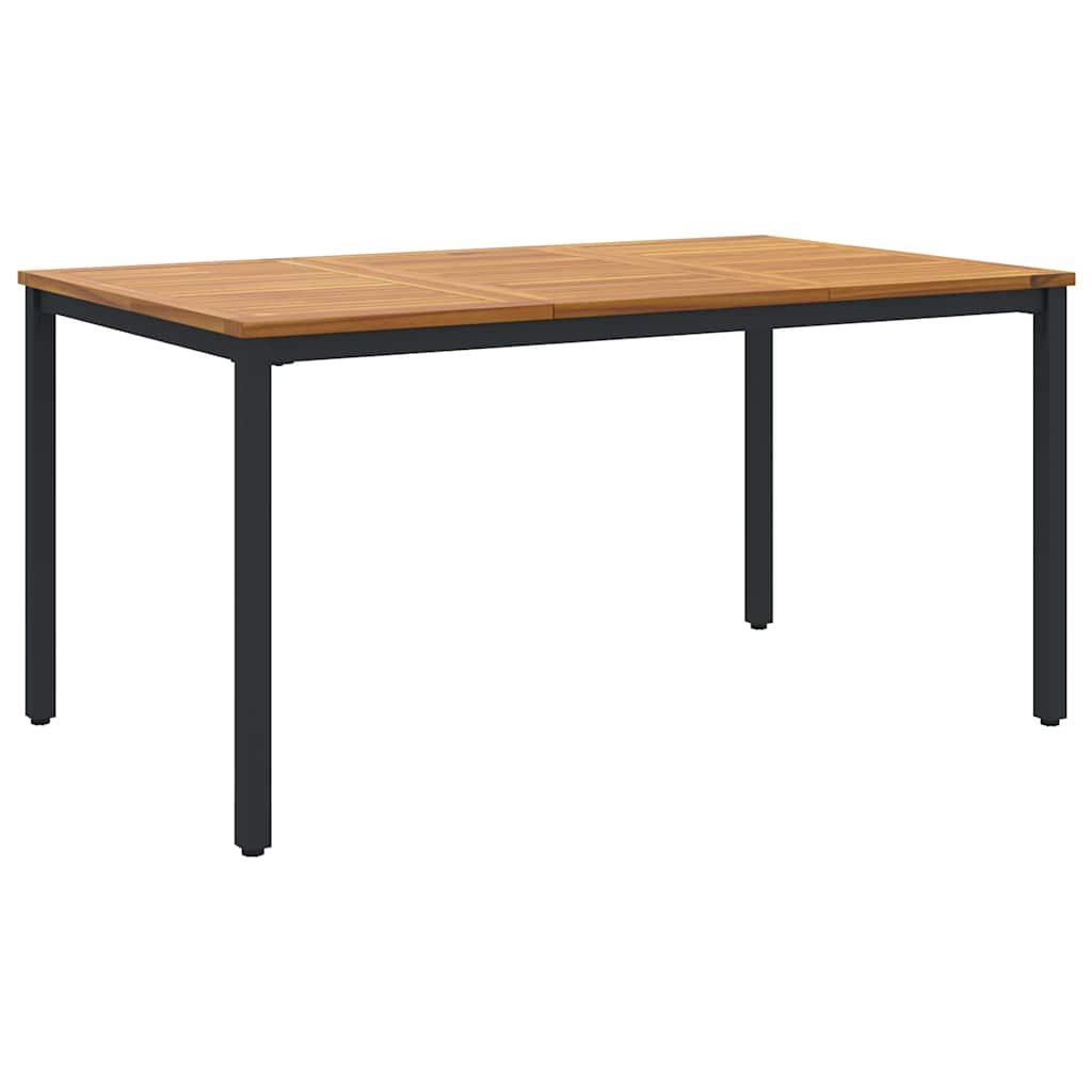 Garden Dining Set 5 pcs Black Solid Acacia Wood