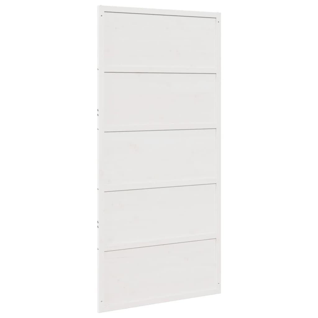 Barn Door White 100x208 cm Solid Wood Pine