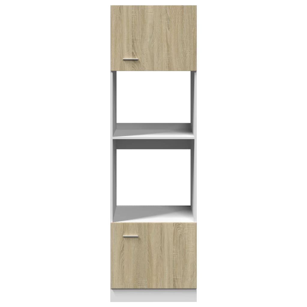 Microwave Cabinet Lyon Sonoma Oak 60x57x207 cm Engineered Wood