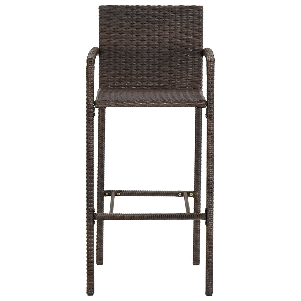 3 Piece Garden Bar Set Brown Solid Wood Acacia and Poly Rattan