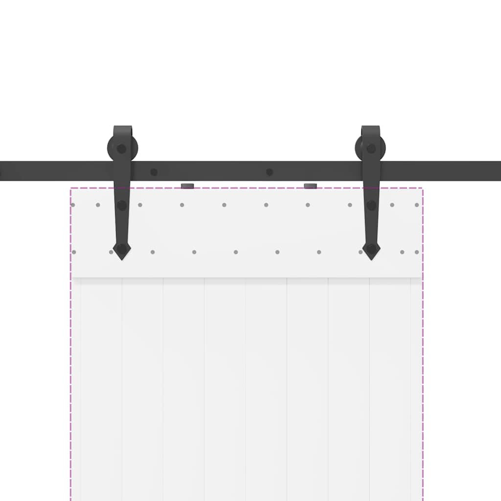 Sliding Door Hardware Kit 213,5 cm Steel Black