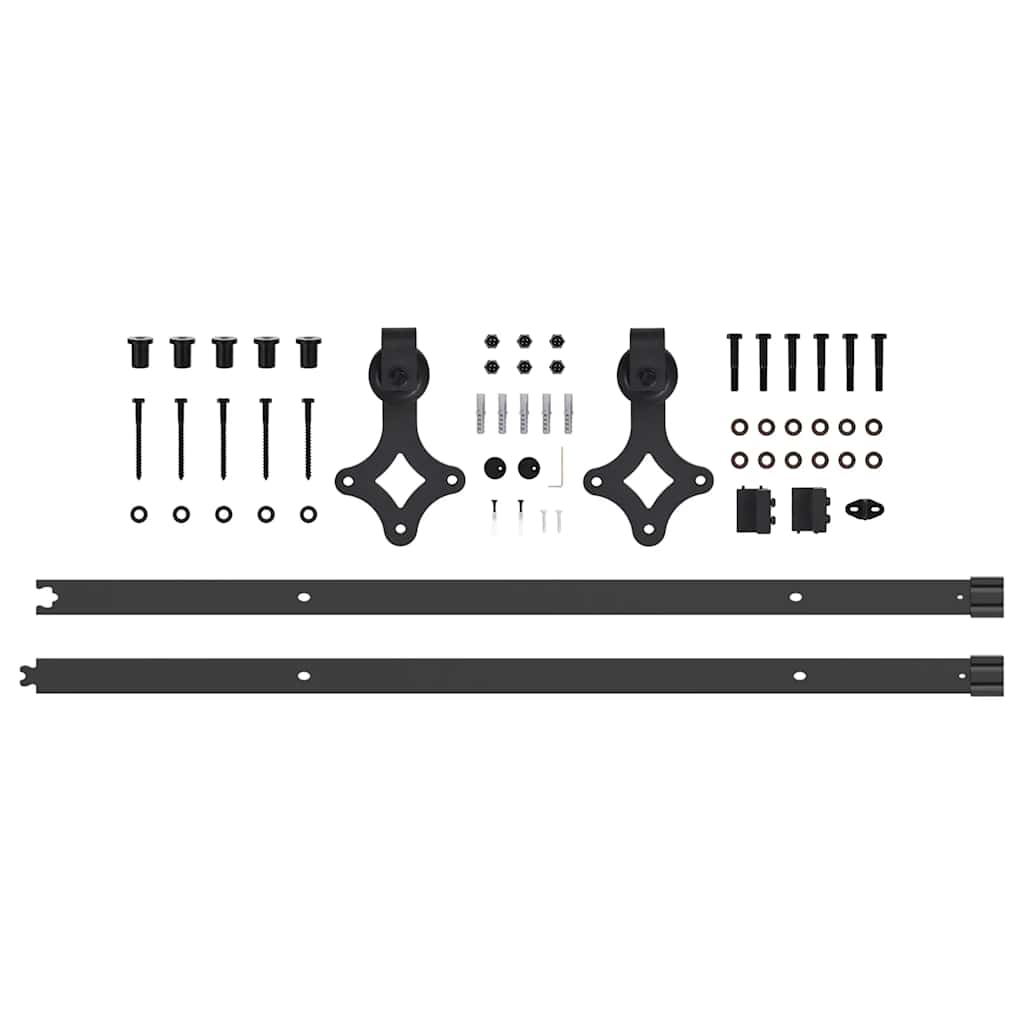 Sliding Door Hardware Kit 213,5 cm Steel Black