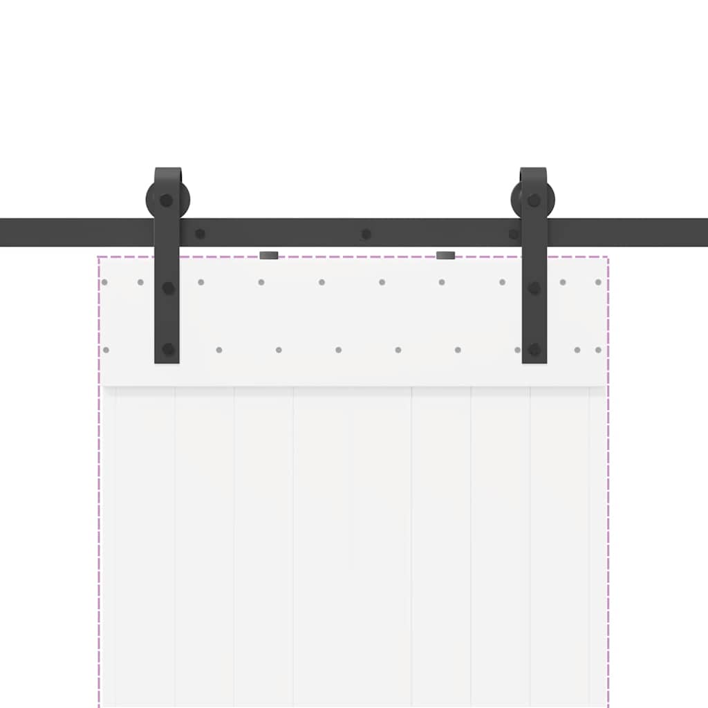 Sliding Door Hardware Kit 152,5 cm Steel Black