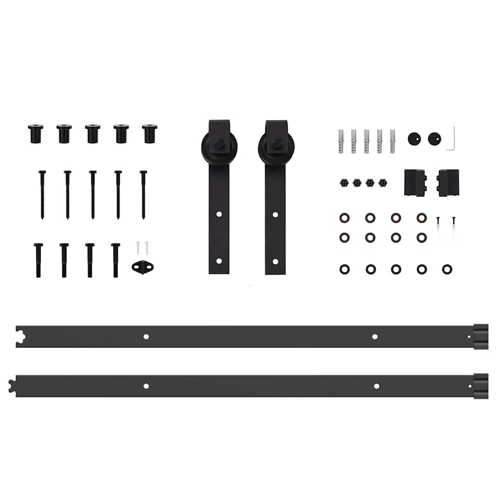 Sliding Door Hardware Kit 213,5 cm Steel Black