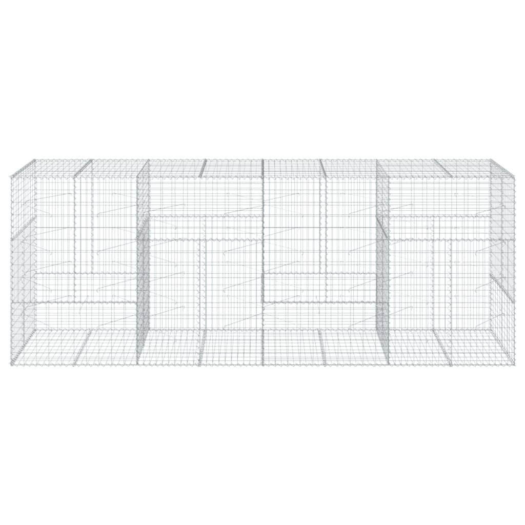 Gabion Basket with Cover 400x100x150 cm Galvanised Iron