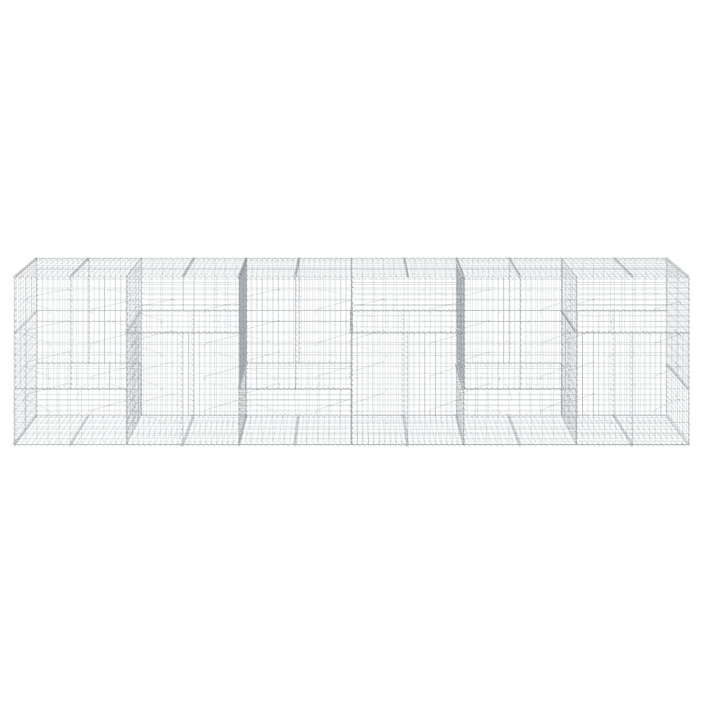 Gabion Basket with Cover 600x100x150 cm Galvanised Iron