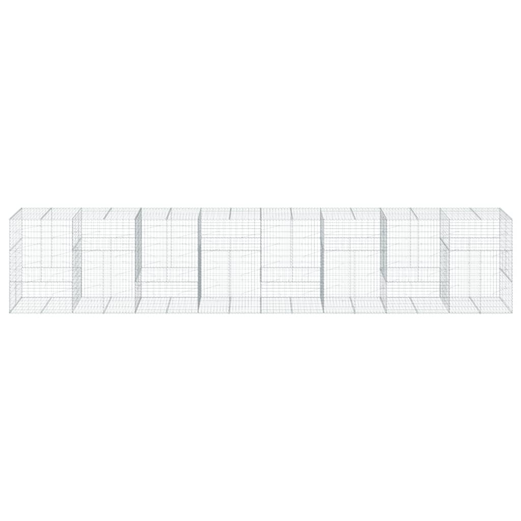 Gabion Basket with Cover 800x100x150 cm Galvanised Iron