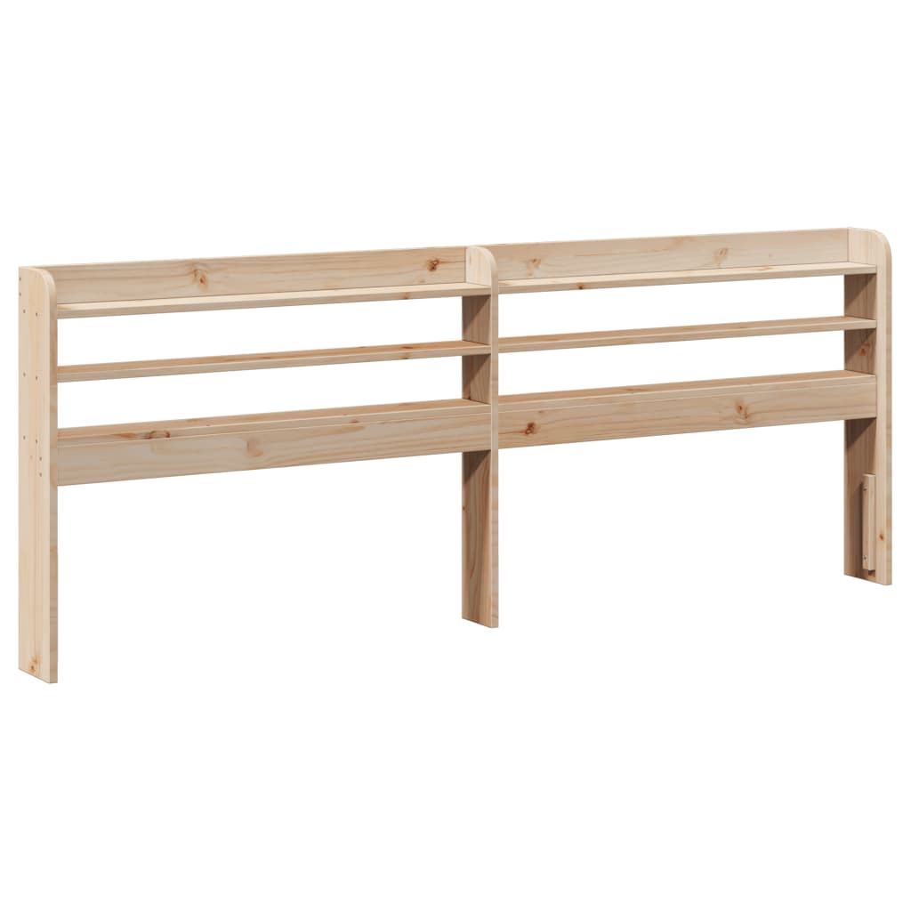 Headboard with Shelves 180 cm Solid Wood Pine
