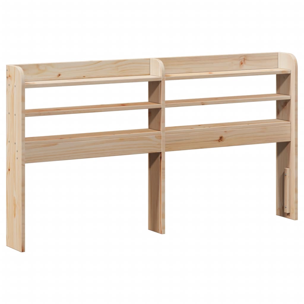 Headboard with Shelves 140 cm Solid Wood Pine