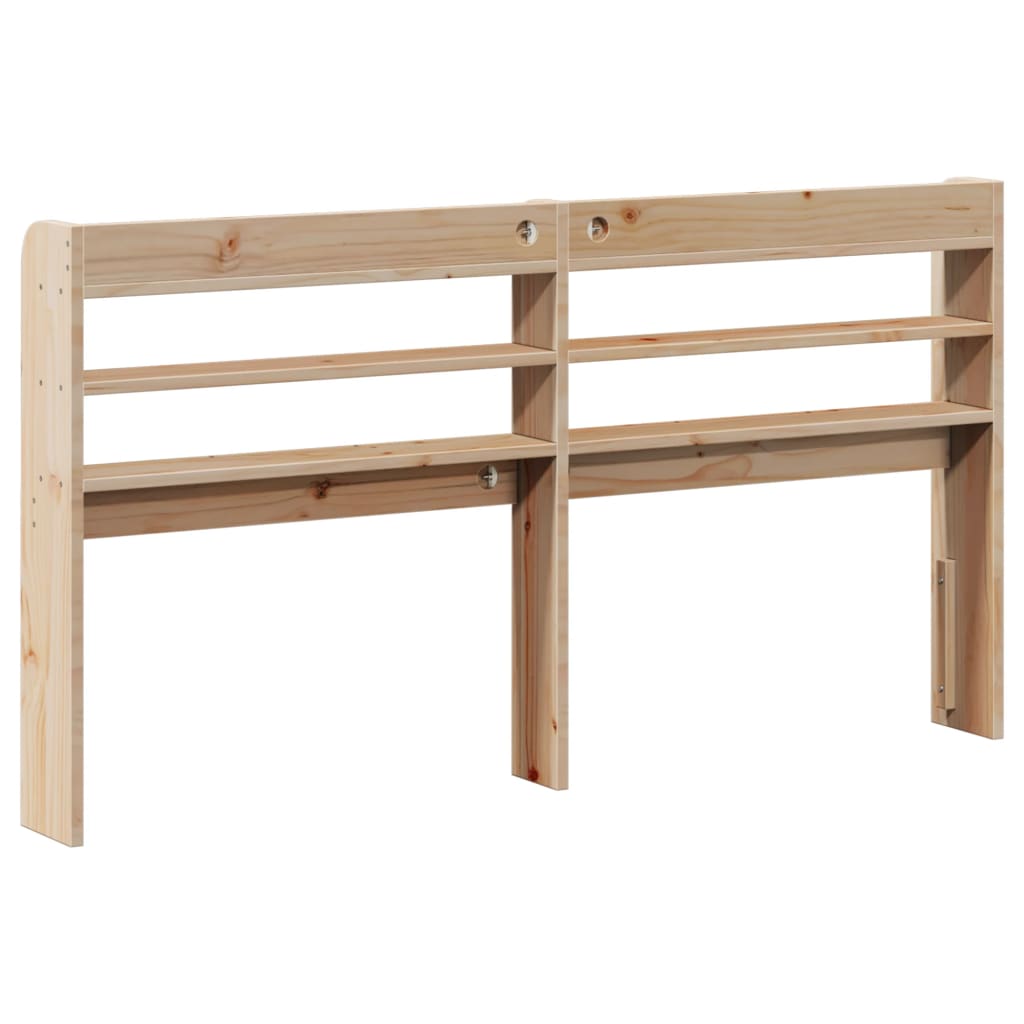Headboard with Shelves 140 cm Solid Wood Pine