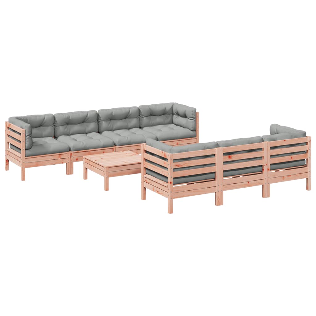 8 Piece Garden Sofa Set with Cushions Solid Wood Douglas Fir