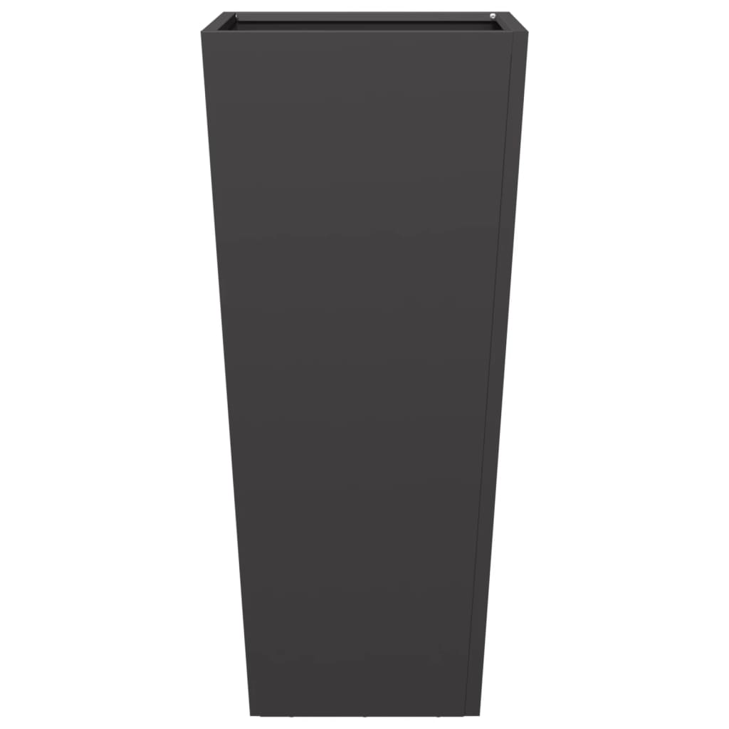 Garden Planters 2 pcs Black 35x35x75 cm Steel