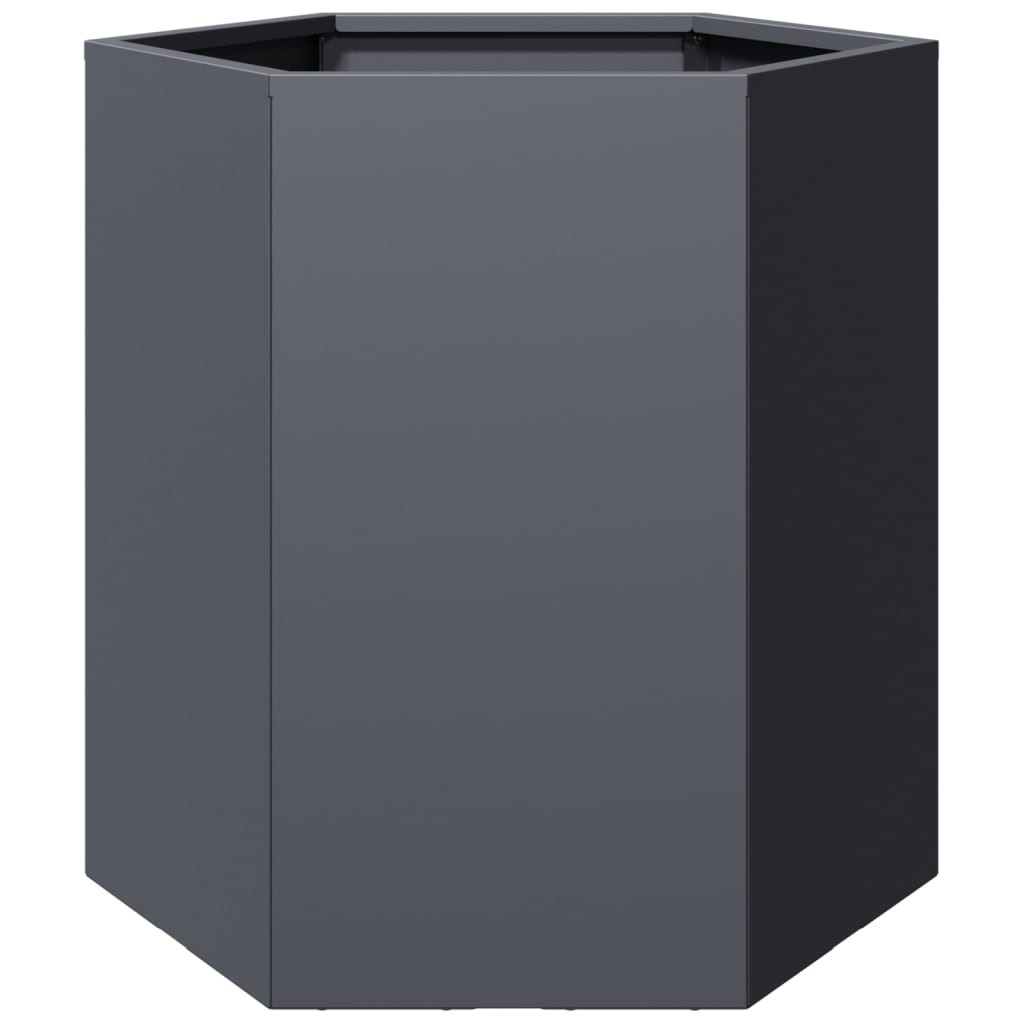 Garden Planters 2 pcs Anthracite Hexagon 46x40x45 cm Steel