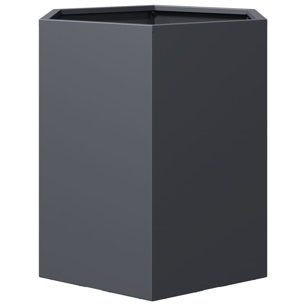 Garden Planters 2 pcs Anthracite Hexagon 46x40x45 cm Steel