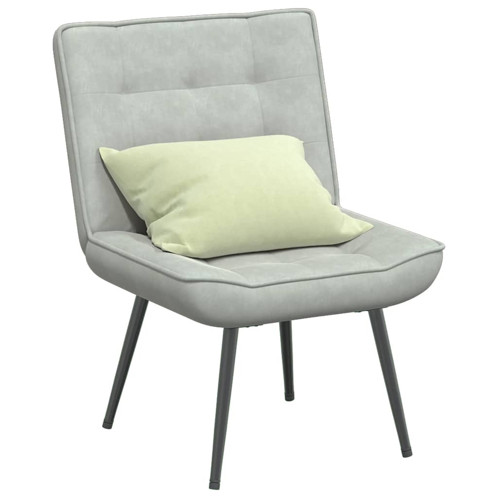 Relaxing Chair Light Grey 64x74x84 cm Velvet