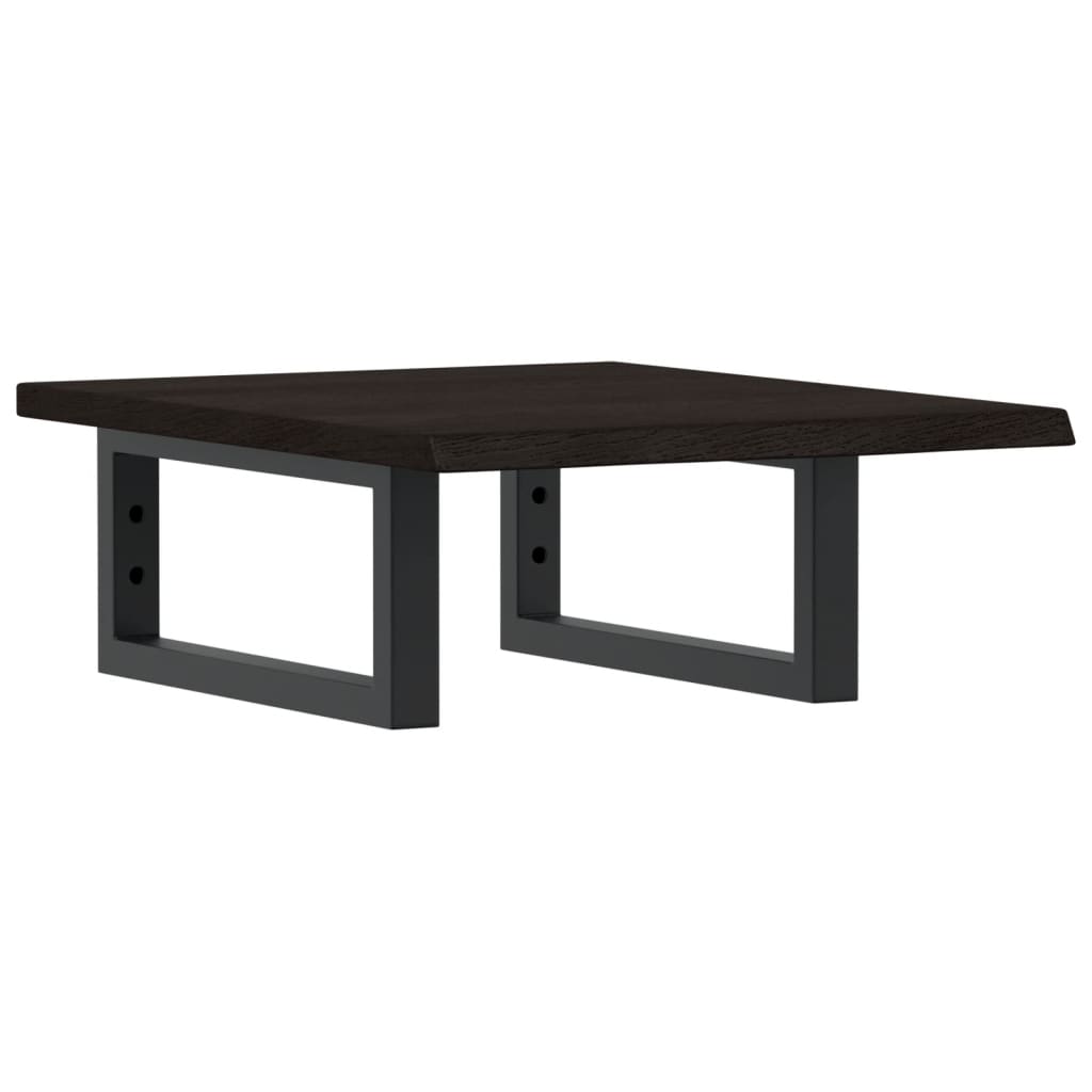 Basin Shelf Wall Mounted Steel and Solid Wood Oak