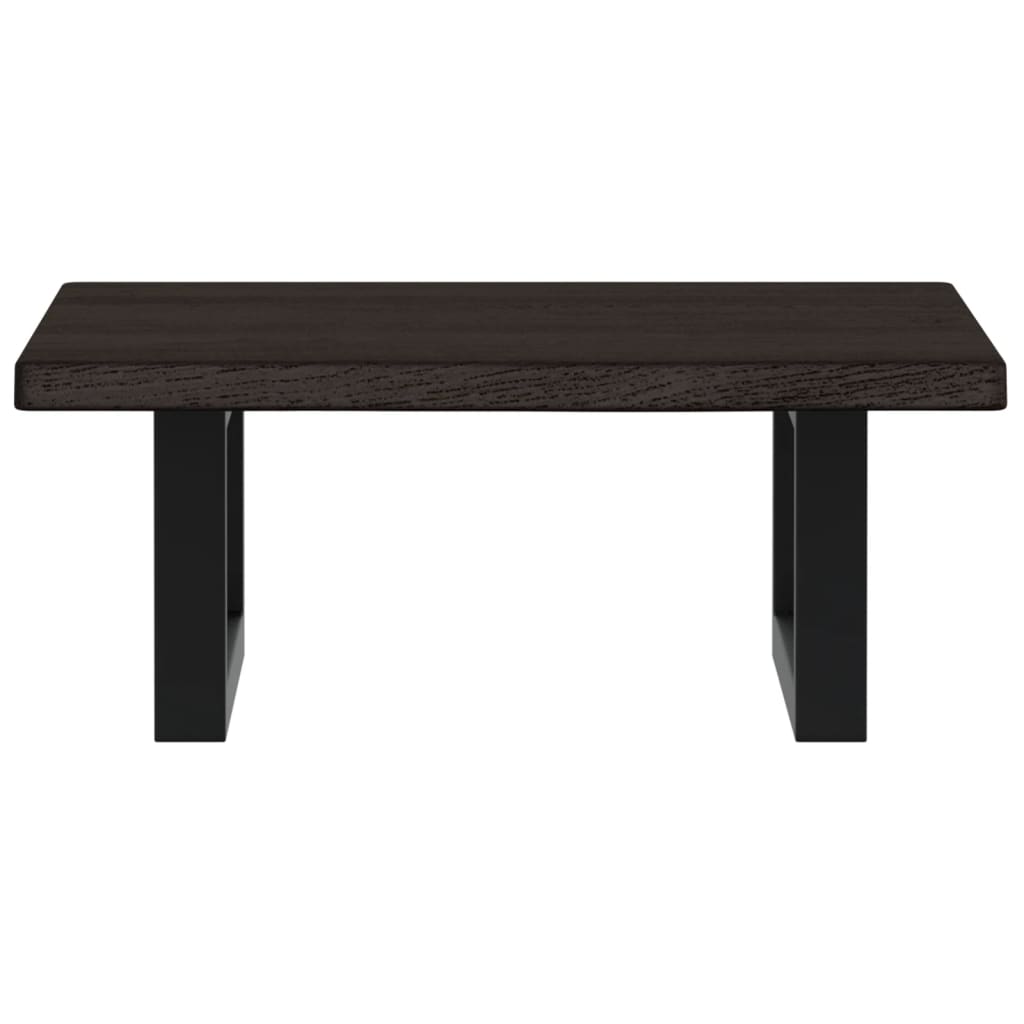 Basin Shelf Wall Mounted Steel and Solid Wood Oak