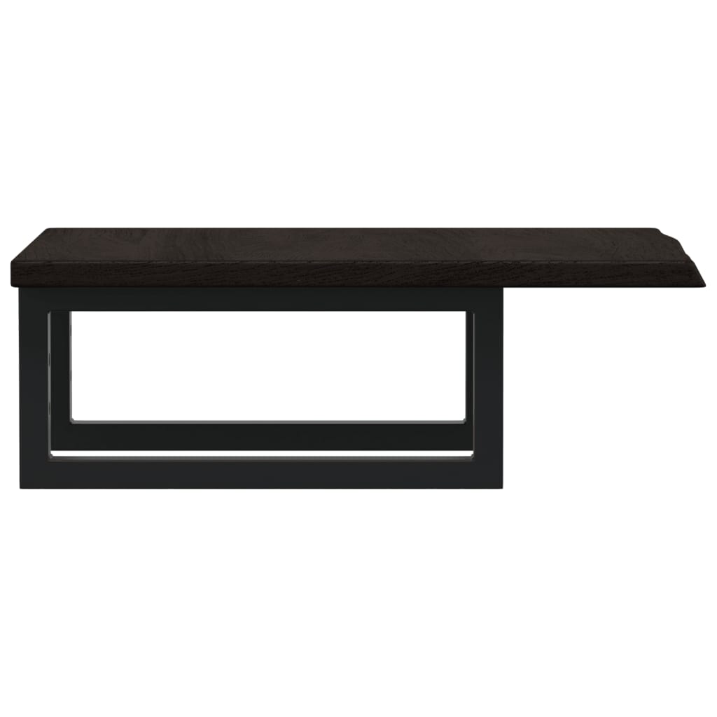 Basin Shelf Wall Mounted Steel and Solid Wood Oak