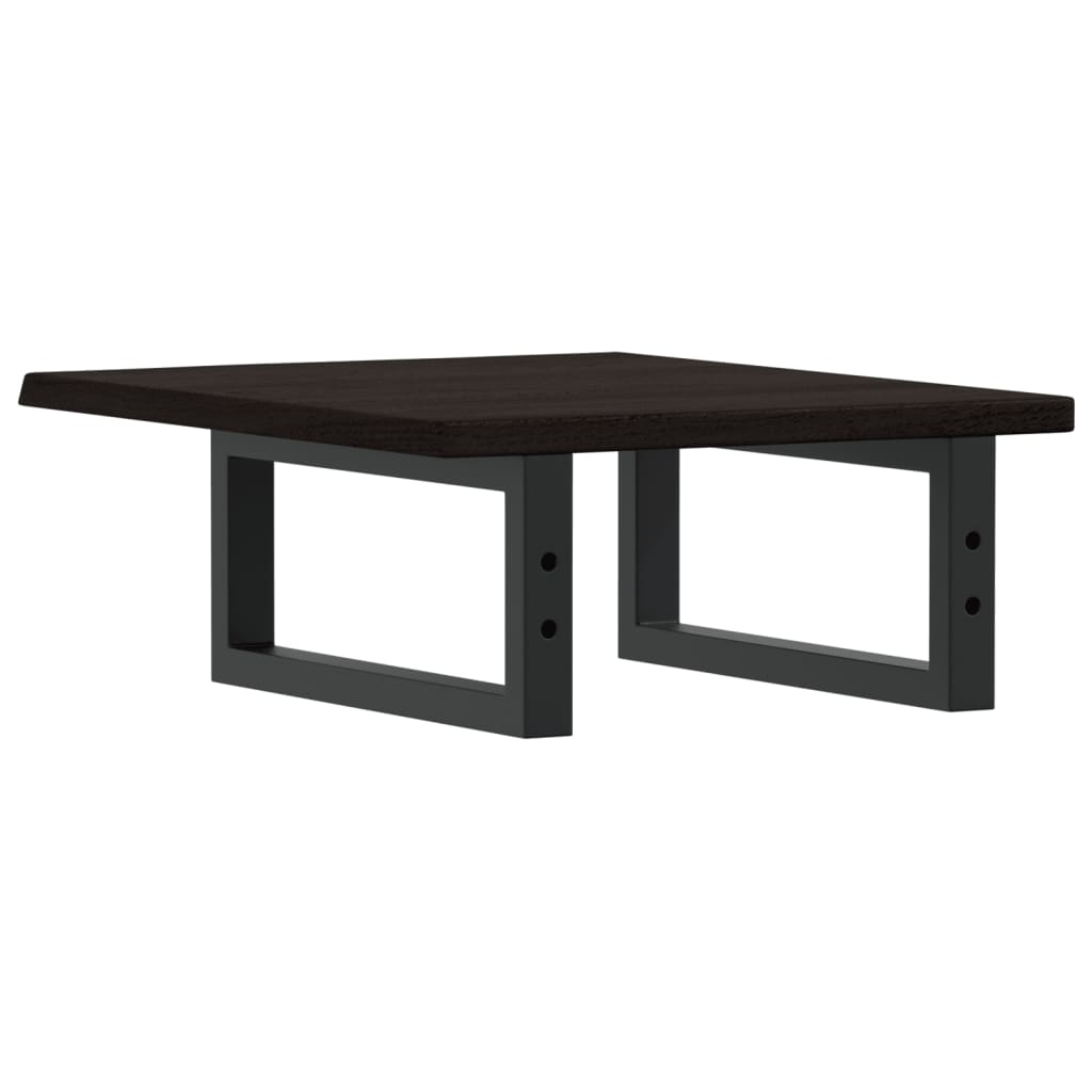 Basin Shelf Wall Mounted Steel and Solid Wood Oak