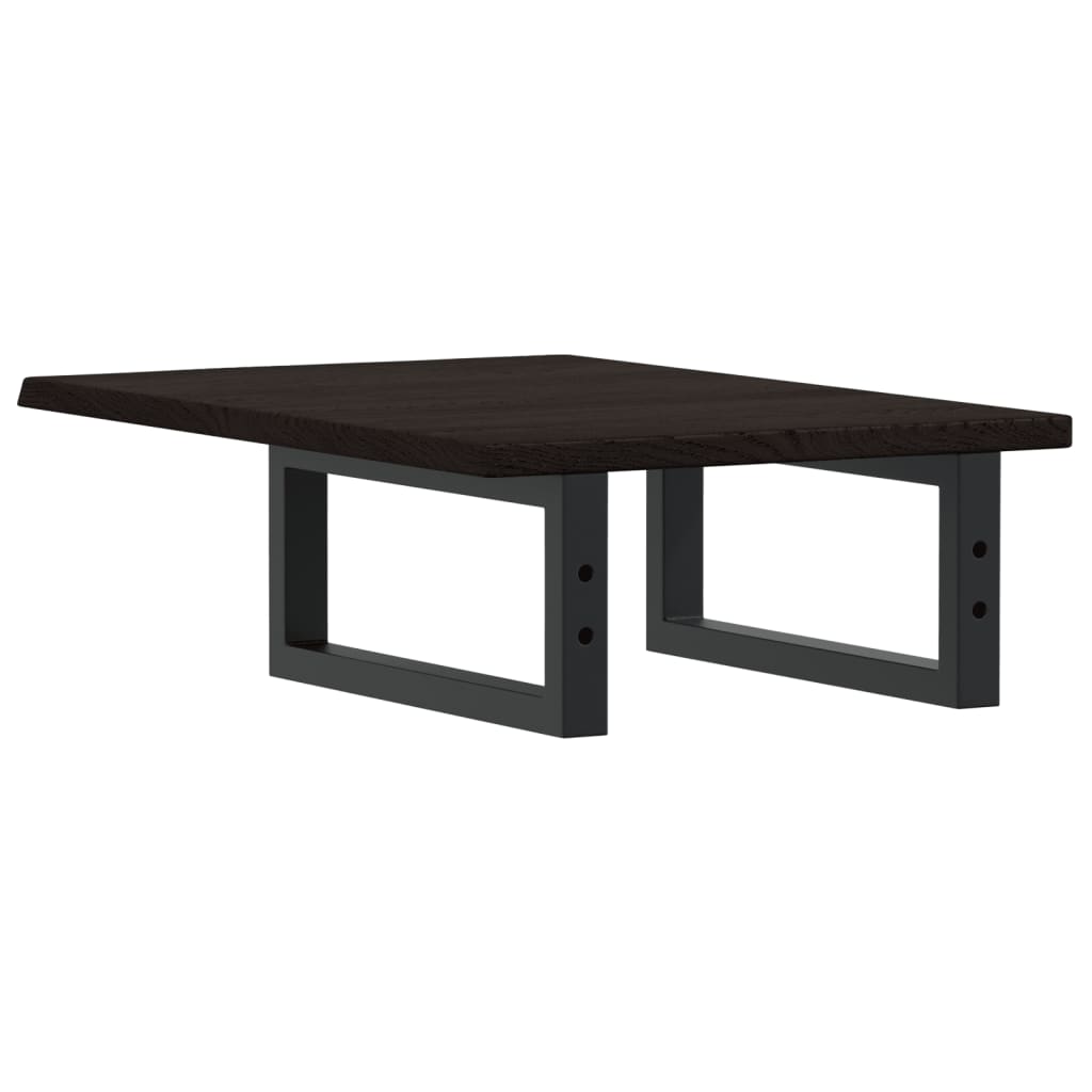 Basin Shelf Wall Mounted Steel and Solid Wood Oak