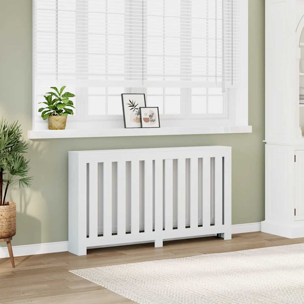 Radiator Cover White 149x20x82 cm Engineered Wood