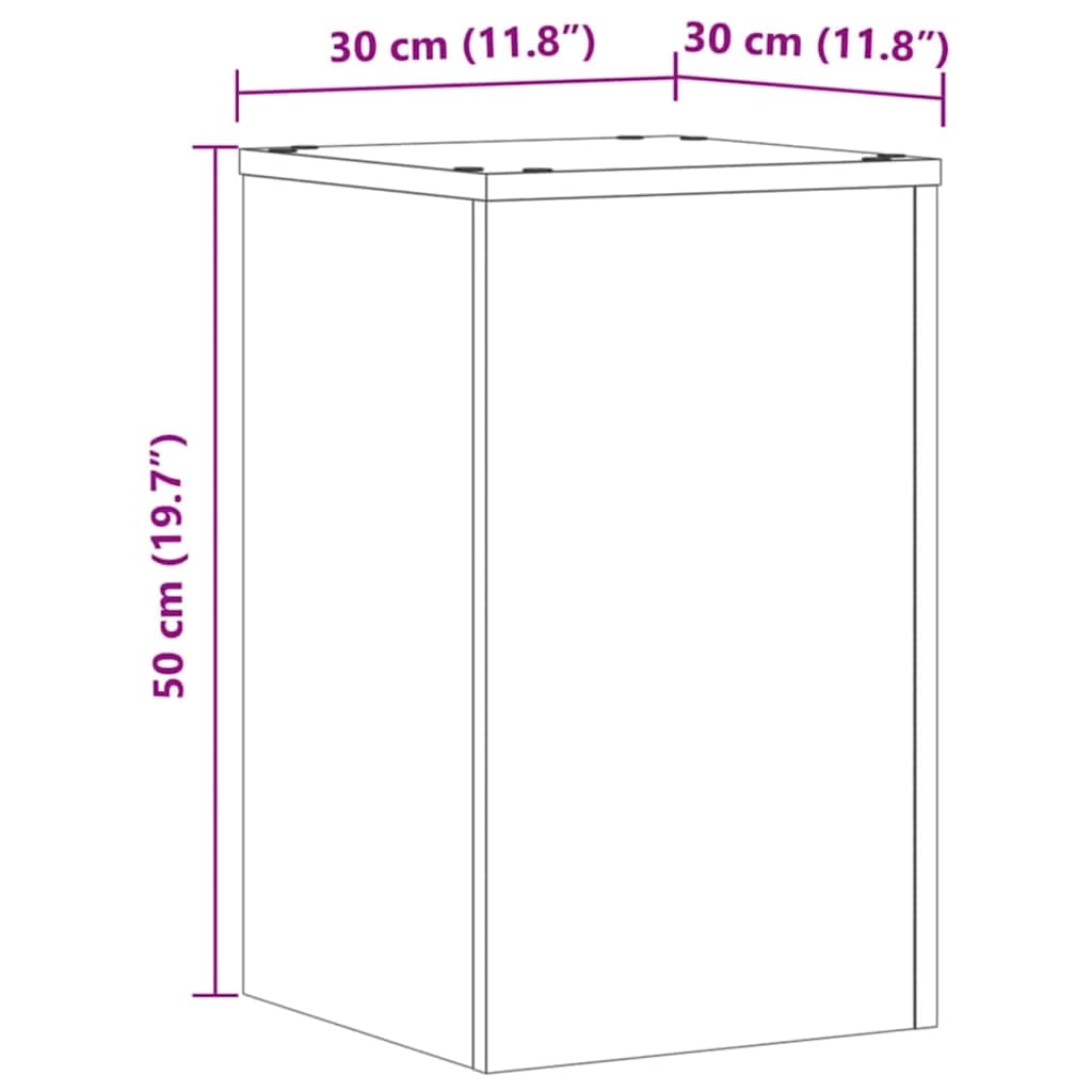 Plant Stands 2 pcs Artisan Oak 30x30x50 cm Engineered Wood