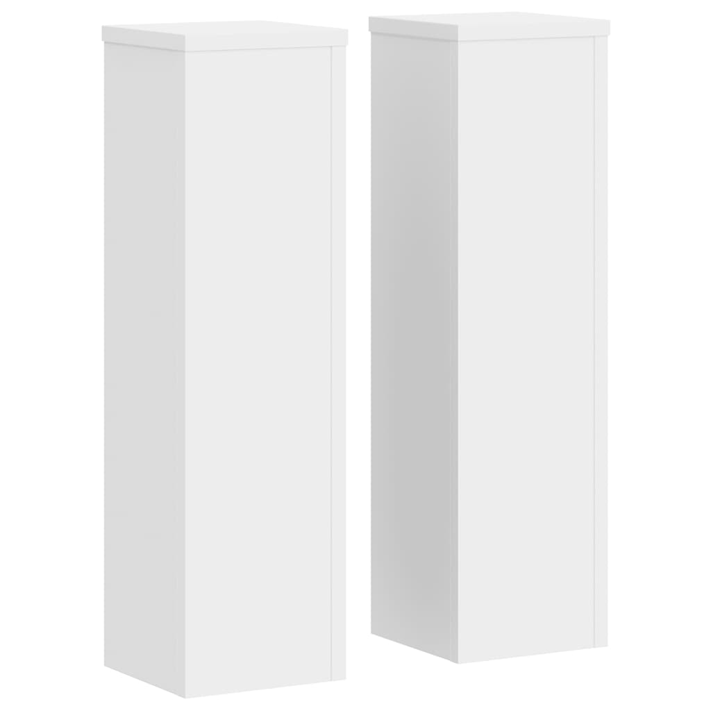 Plant Stands 2 pcs White 17x17x60 cm Engineered Wood