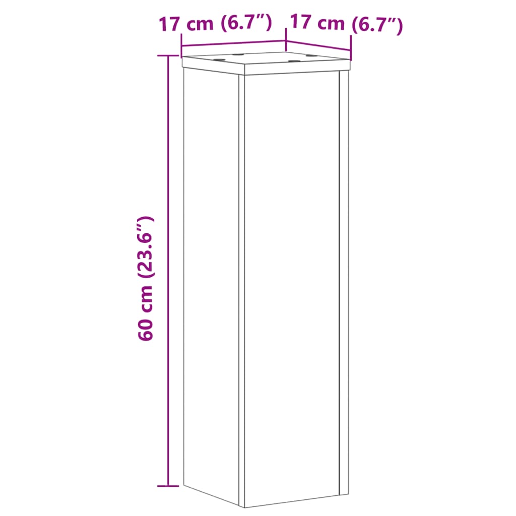Plant Stands 2 pcs Sonoma Oak 17x17x60 cm Engineered Wood