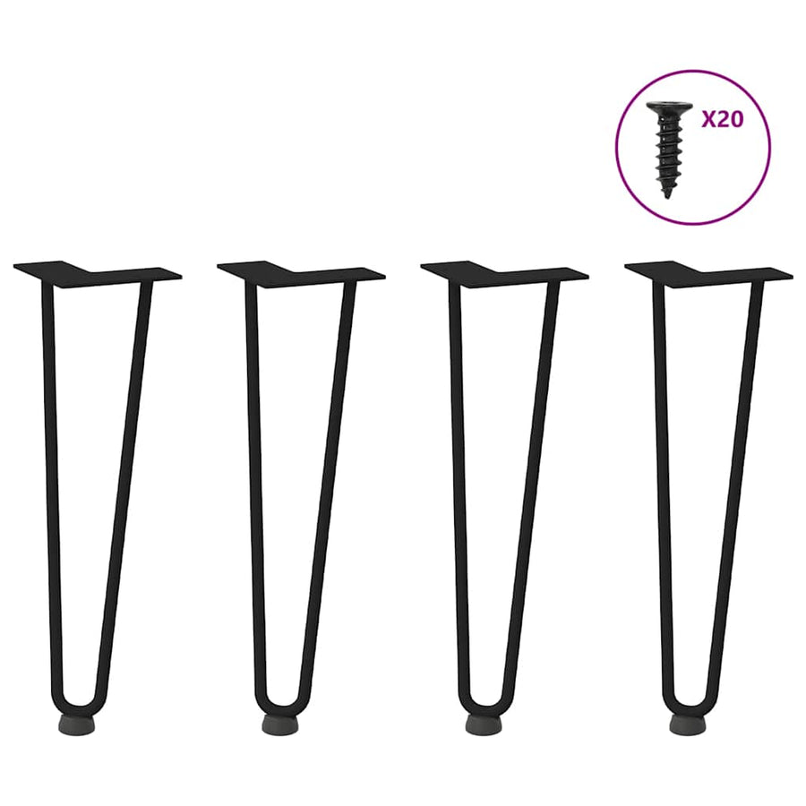 Hairpin Legs for Coffee Table 4 pcs Black 42 cm Solid Steel