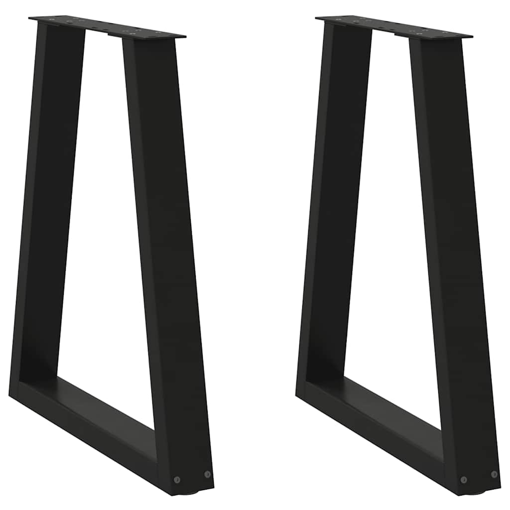 Dining Table Legs V-Shape 2 pcs Black 50x(72-73.3) cm Steel