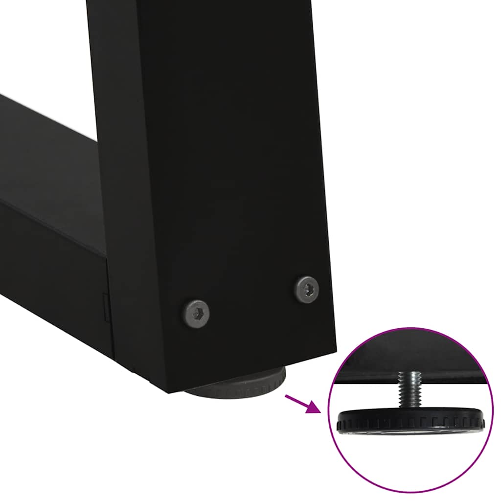 Dining Table Legs V-Shape 2 pcs Black 50x(72-73.3) cm Steel