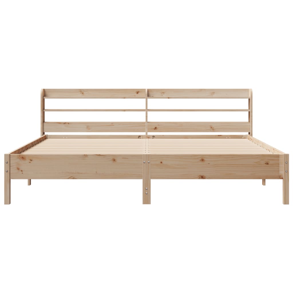 Bed Frame without Mattress 180x200 cm Solid Wood Pine