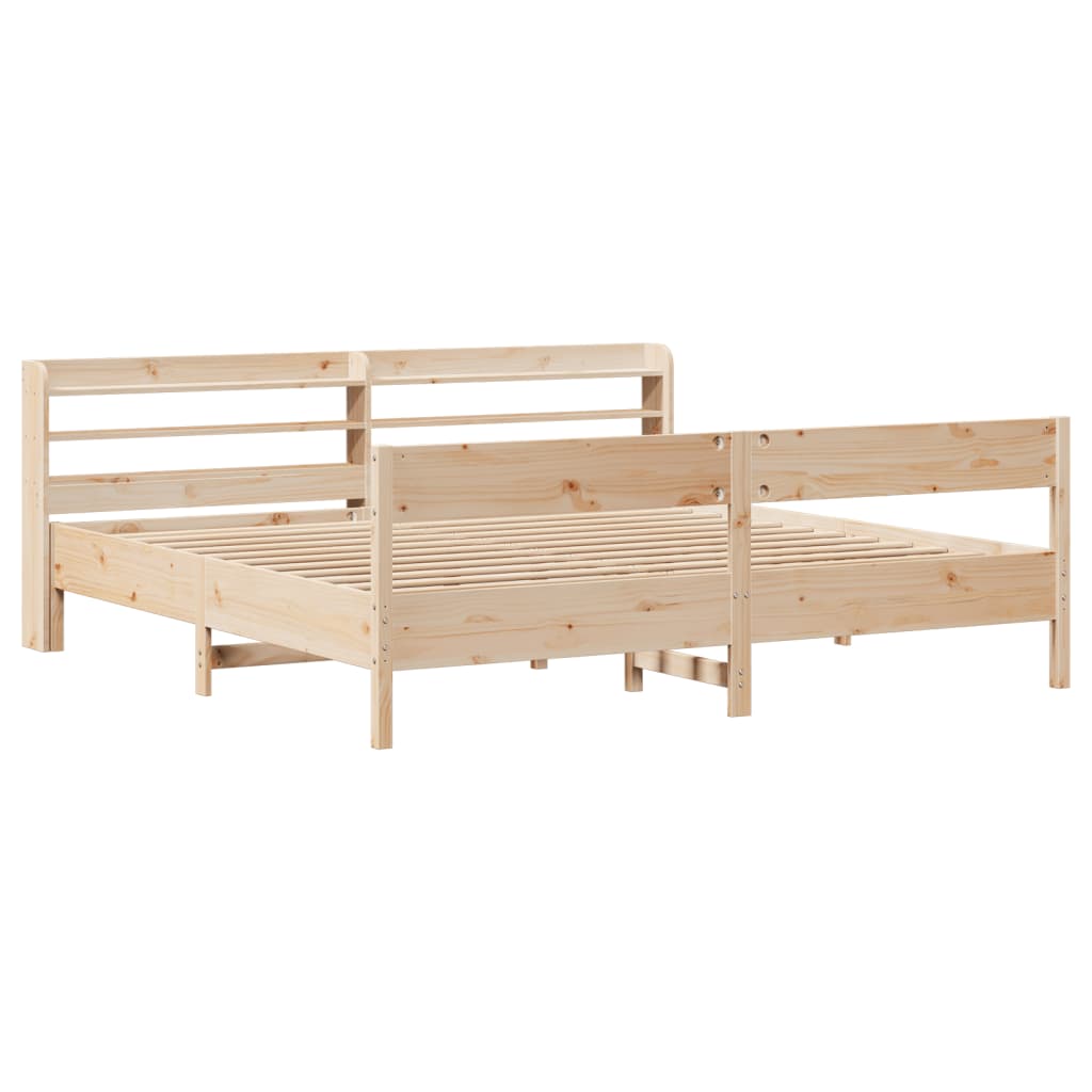 Bed Frame without Mattress 180x200 cm Solid Wood Pine