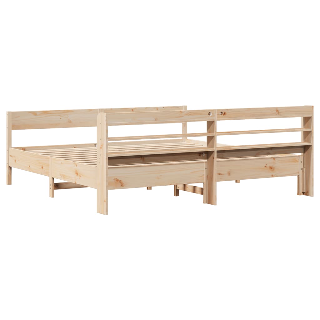Bed Frame without Mattress 180x200 cm Solid Wood Pine