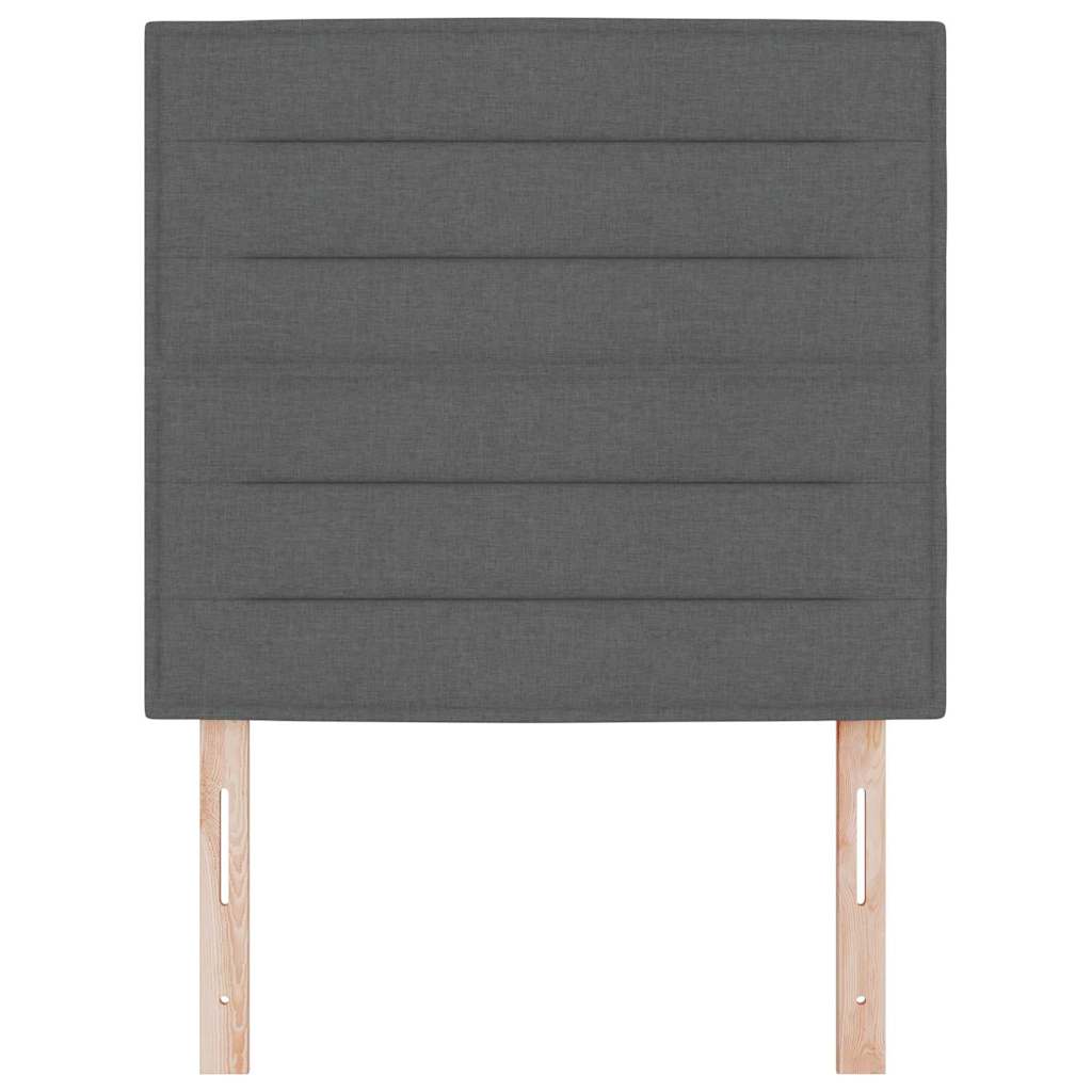 LED Headboard with LED Strip Lights Dark Grey 80 cm Polyester