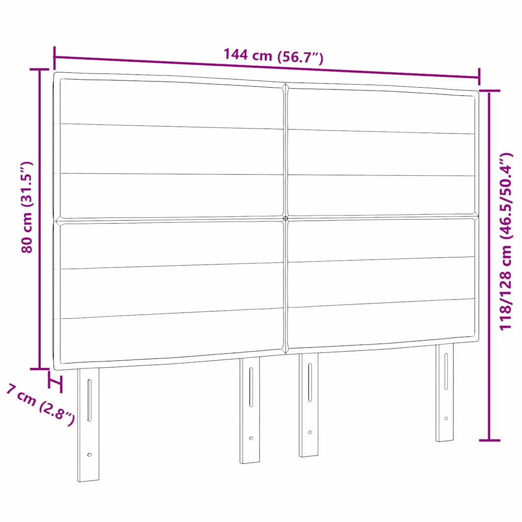 LED Headboard with LED Strip Lights Dark Grey 144 cm Fabric